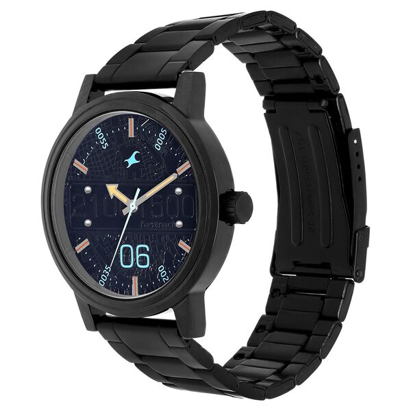 Fastrack Road Trip Quartz Analog Black Dial Stainless Steel Strap Watch for Guys - image number 2