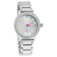 Fastrack Quartz Analog with Day and Date Silver Dial Stainless Steel Strap Watch for Girls