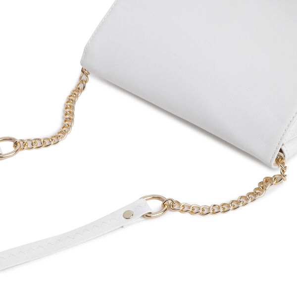 Fastrack Classic Envelope Sling Bag for Women | Stylish Crossbody Bag for Girls, Ladies, Women | Structured Handbag Made of High-Quality Faux Leather (White) - image number 4