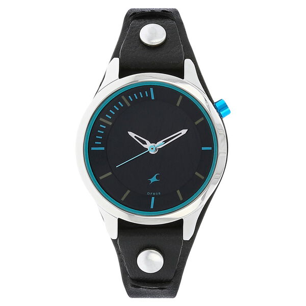 Fastrack Motorheads Quartz Analog Black Dial Leather Strap Watch for Girls - image number 0