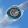 Fastrack Bare Quartz Analog Skeleton Unisex Watch With Anthracite Dial And Translucent Plastic Strap