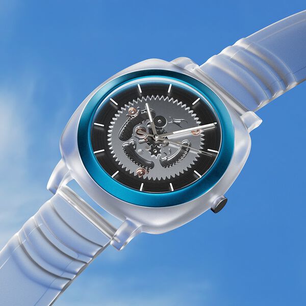 Fastrack Bare Quartz Analog Skeleton Unisex Watch With Anthracite Dial And Translucent Plastic Strap - image number 0
