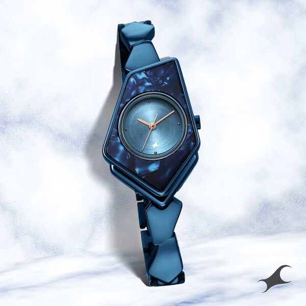 Fastrack Younique Quartz Analog Blue Dial Metal Strap Watch for Girls - image number 0