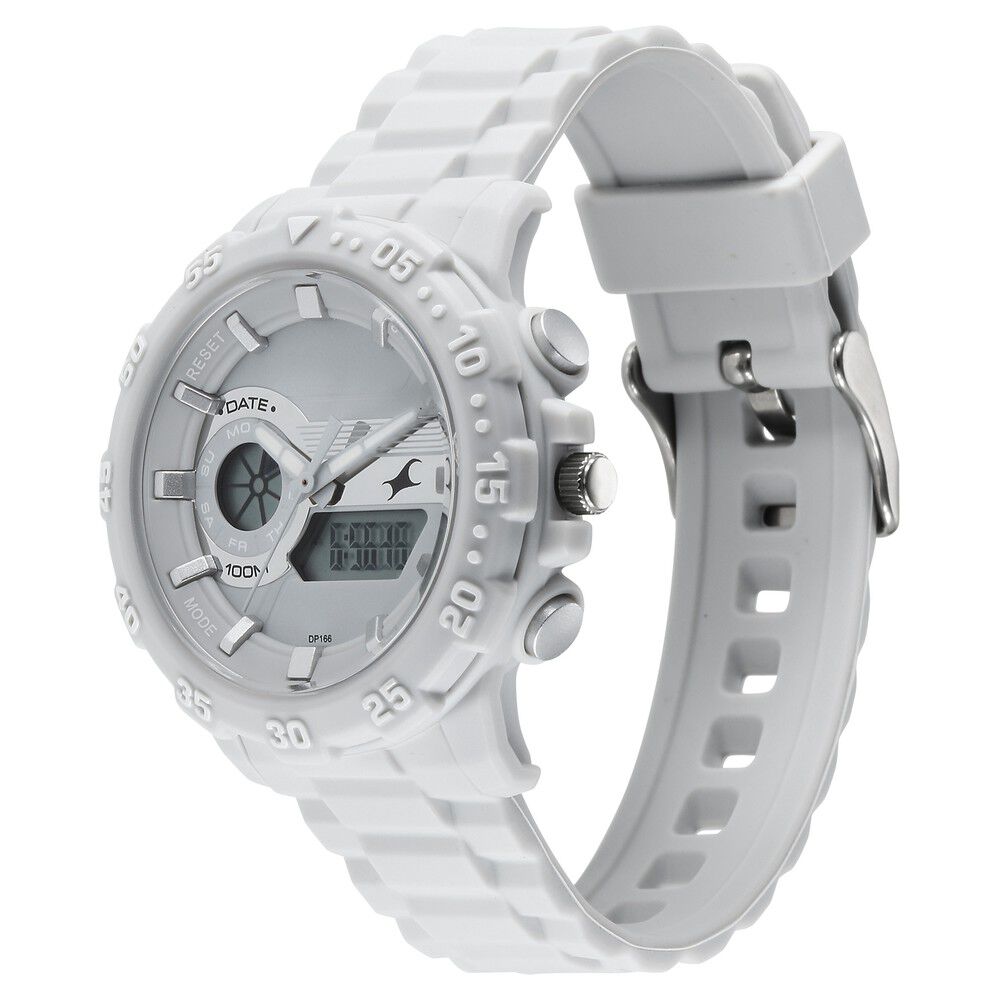 Fastrack Street line Quartz Analog Digital Grey Dial Silicone