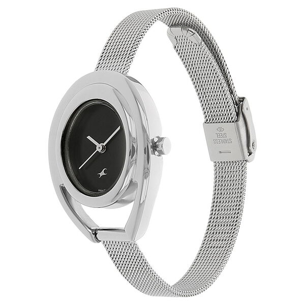 Fastrack Quartz Analog Black Dial Stainless Steel Strap Watch for Girls - image number 1
