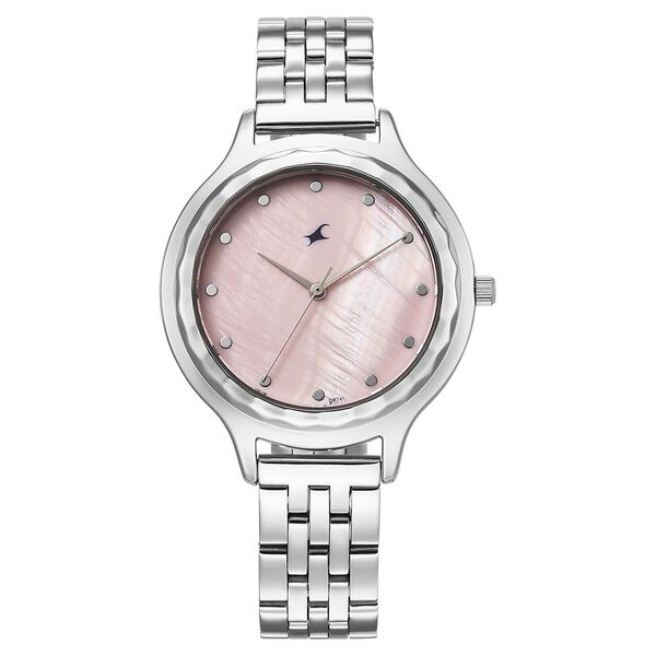 Fastrack Stunners X Quartz Analog Pink Dial Stainless Steel Strap Watch For Girls - image number 0