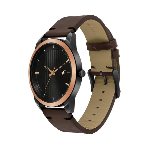 Fastrack Stunners Quartz Analog Black dial Leather Strap Watch for Guys - image number 2