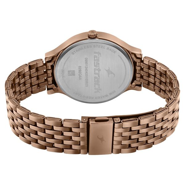 Fastrack Crush Quartz Analog Brown Dial Stainless Steel Strap Watch for Girls - image number 4