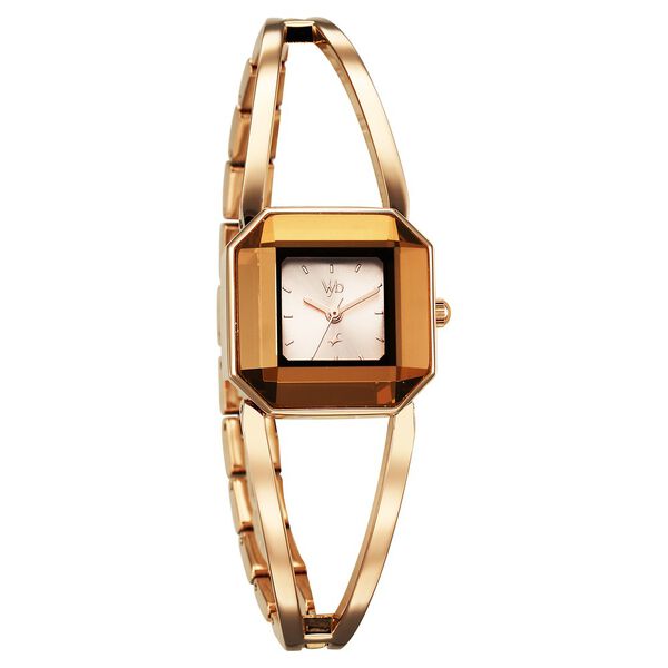 Fastrack Vyb Striker Quartz Analog Rose Gold Dial Rose Gold Metal Strap Watch For Girls - image number 2