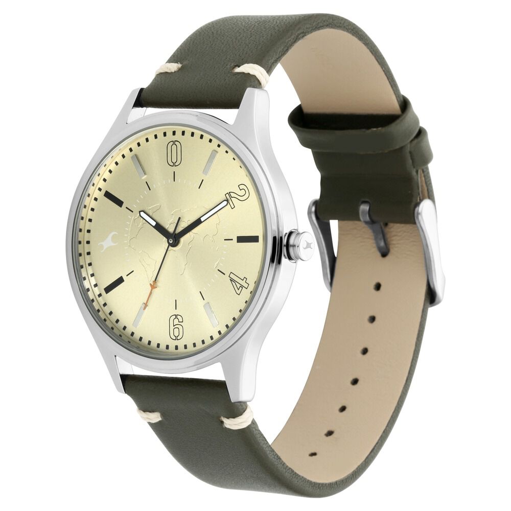 Fastrack 3039sl07 leather analog hotsell