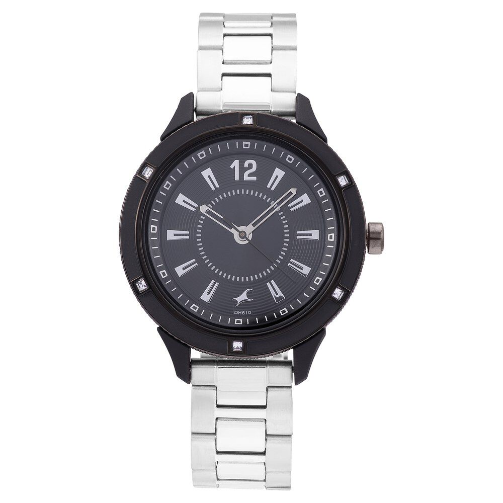 Fastrack black metal watches for womens deals