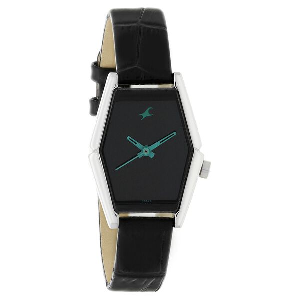 Fastrack Quartz Analog Black Dial Leather Strap Watch for Girls - image number 1