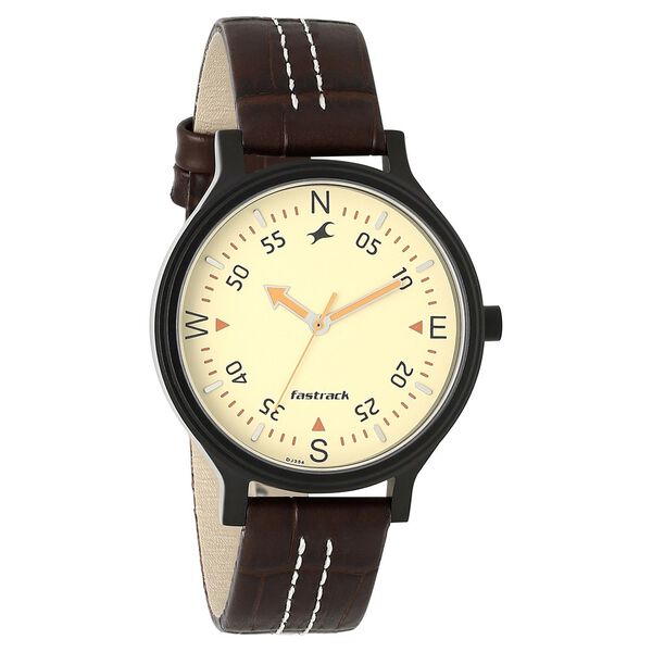 Fastrack Road Trip Quartz Analog Yellow Dial Leather Strap Watch for Girls - image number 1