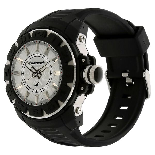 Fastrack Quartz Analog Silver Dial Plastic Strap Watch for Guys - image number 1