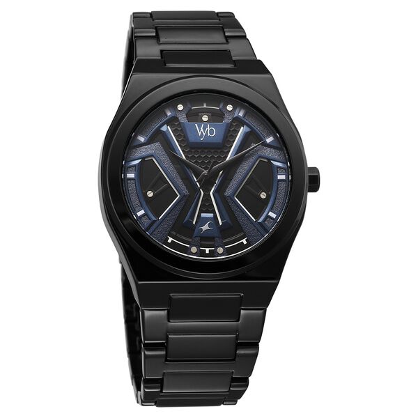 Vyb Limitless By Fastrack Quartz Analog Blue Dial Metal Strap Watch For Guys - image number 1