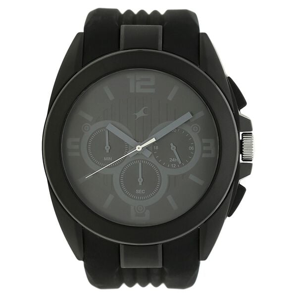 Fastrack Quartz Chronograph Black Dial Plastic Strap Watch for Guys - image number 0