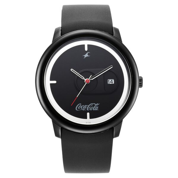 Fastrack Coca Cola Edition By Fastrack Quartz Analog with Date Black Dial Plastic Strap Watch for Guys - image number 2