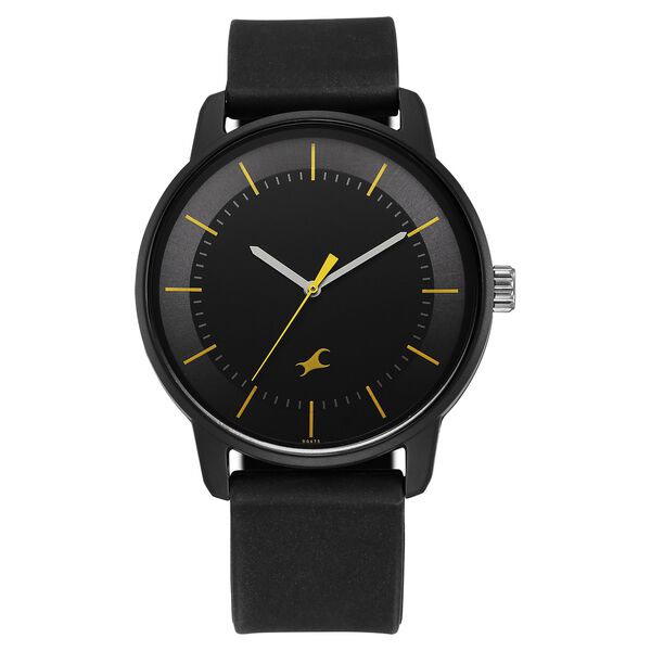 Fastrack Tees Urbanique Quartz Analog Black Dial Silicone Strap watch For Guys - image number 0