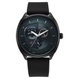 Fastrack Tick Tock Quartz Multifunction Black Dial Leather Strap Watch For Guys