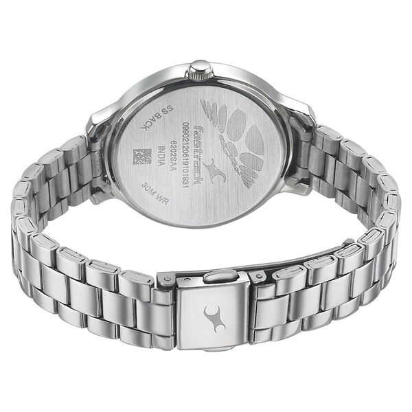 Fastrack Quartz Analog Orange Dial Stainless Steel Strap Watch for Girls - image number 4