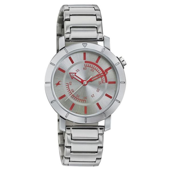 Fastrack Quartz Analog Grey Dial Stainless Steel Strap Watch for Girls - image number 0