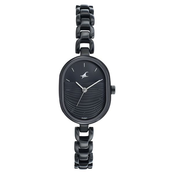 Fastrack Style Up Black Dial Metal Strap Watch for Girls - image number 1