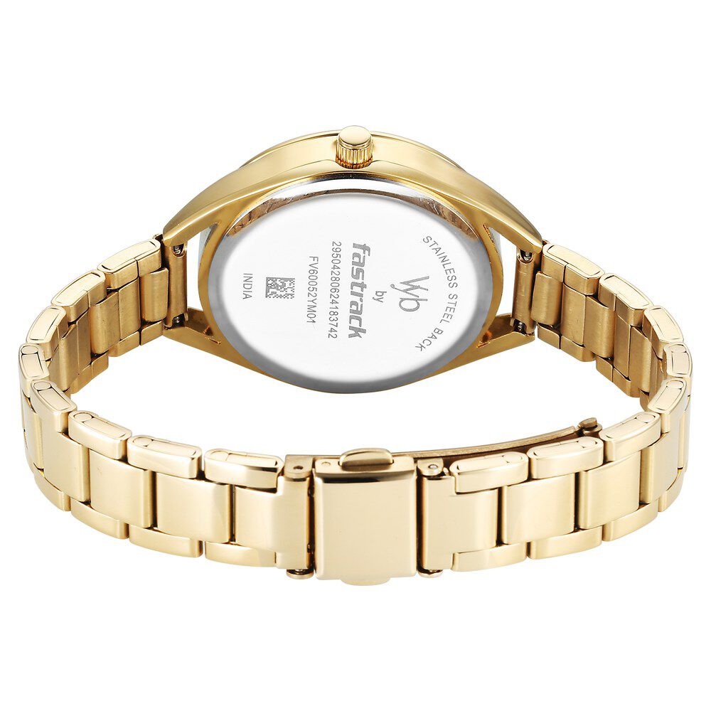 Buy Online Fastrack Vyb Aurora Quartz Analog Green Dial Golden