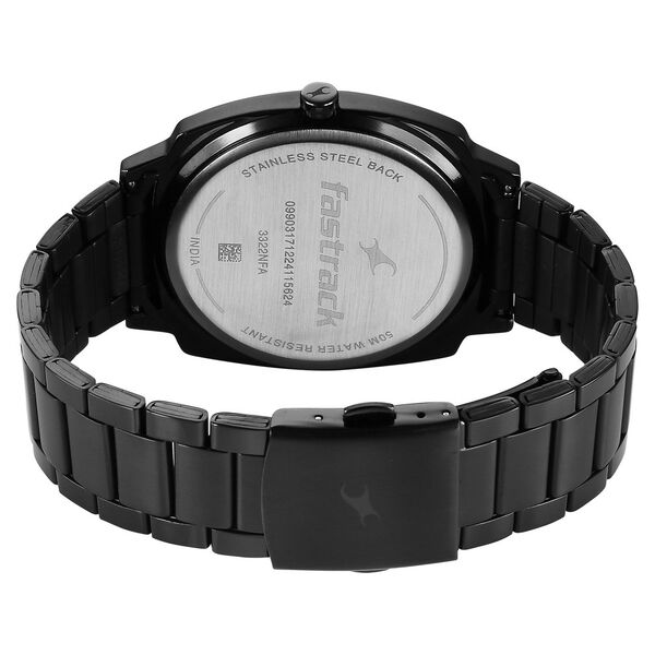 Fastrack Groove Quartz Analog Black Dial Guys Stainless Steel Watch - image number 4