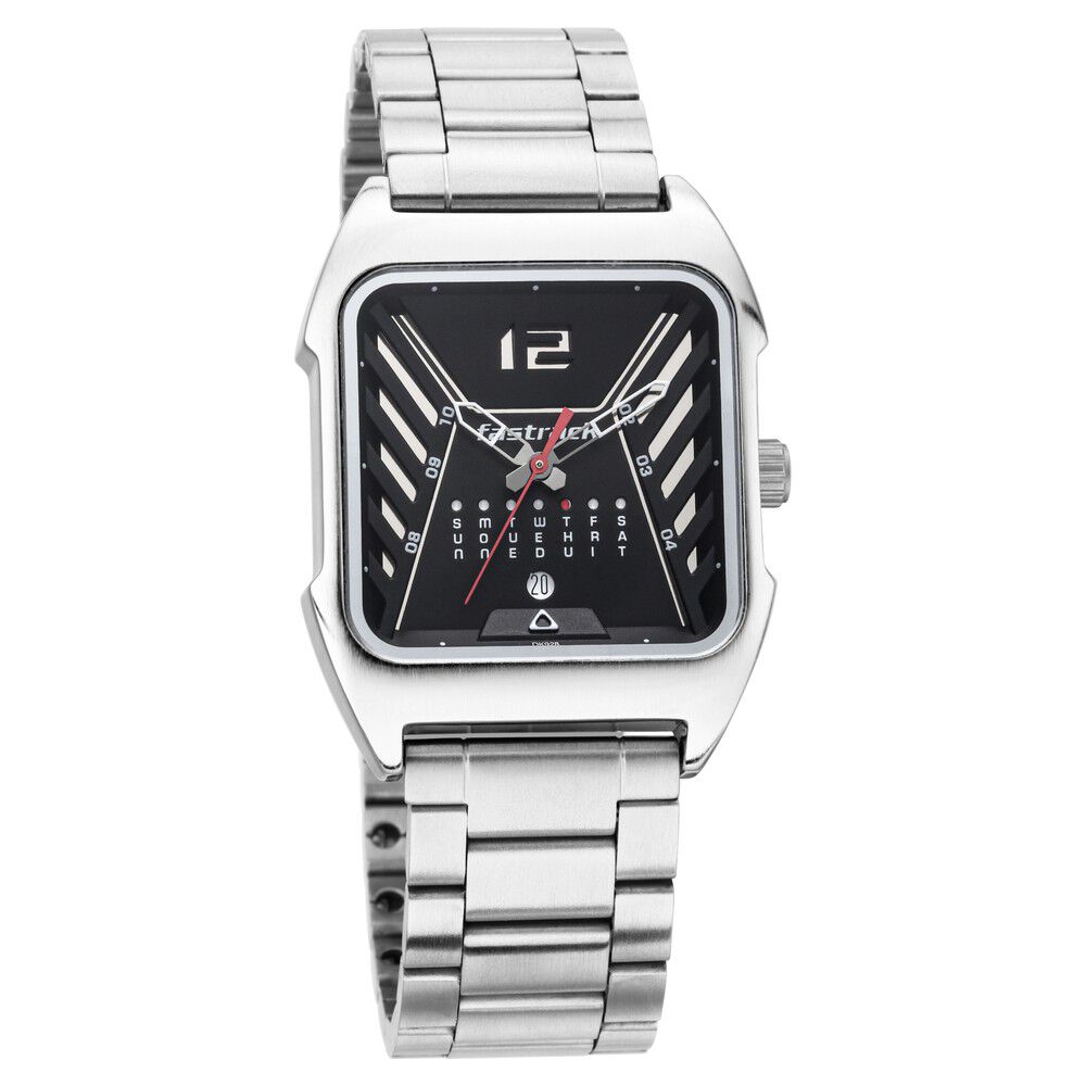 Fastrack Gamify Quartz Analog with Day and Date Black Dial Metal