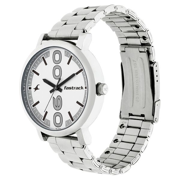 Fastrack Bold Quartz Analog White Dial Stainless Steel Strap Watch for Guys - image number 2