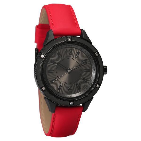 Fastrack Quartz Analog Anthracite Dial Leather Strap Watch for Girls - image number 1