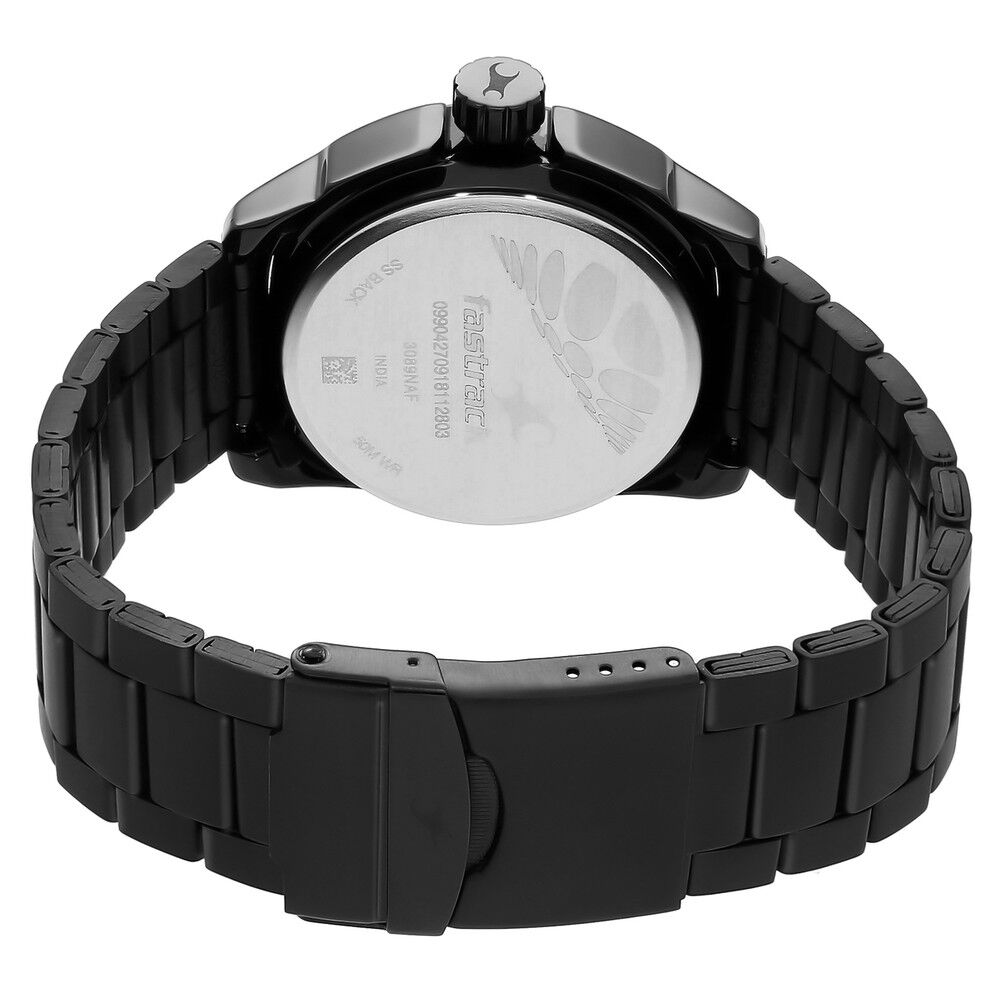 Fastrack Hitlist Quartz Analog Black Dial Stainless Steel Strap
