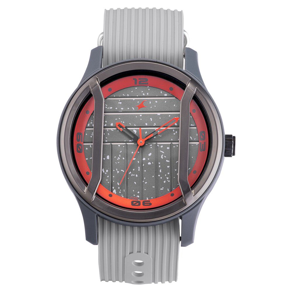 Fastrack Urban Bounce Quartz Analog Grey Dial Silicone Strap Watch