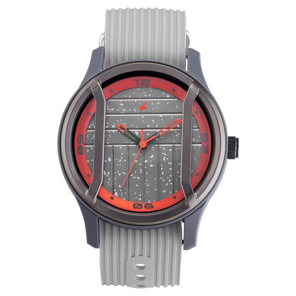 Fastrack Urban Bounce Quartz Analog Grey Dial Silicone Strap Watch for Guys - image number 2