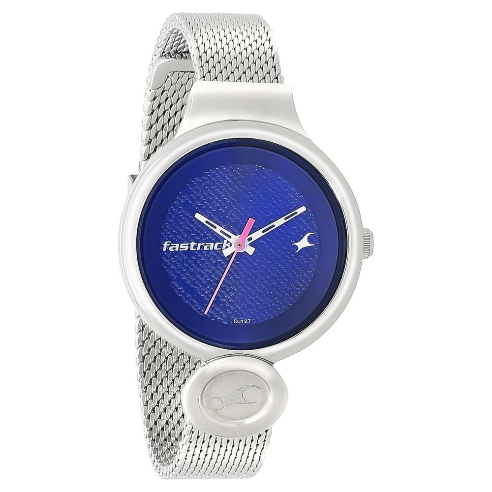 Fastrack Denim Quartz Analog Blue Dial Stainless Steel Strap Watch
