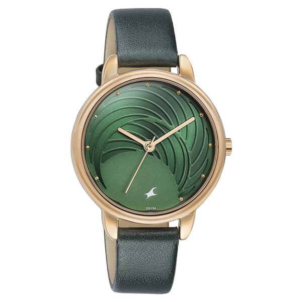 Fastrack Stunners Quartz Multifunction Green Dial Leather Strap Watch for Girls - image number 1