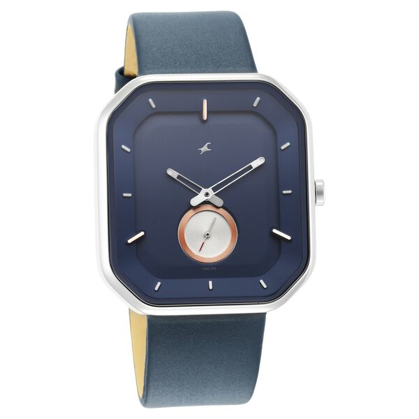 Fastrack After Dark Blue Dial Leather Strap Watch for Guys - image number 1
