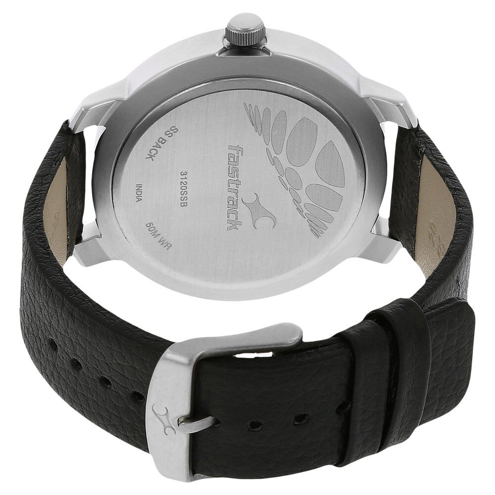 Buy Online Fastrack Quartz Analog Green Dial Leather Strap Watch for Guys nk3120sl03 Fastrack
