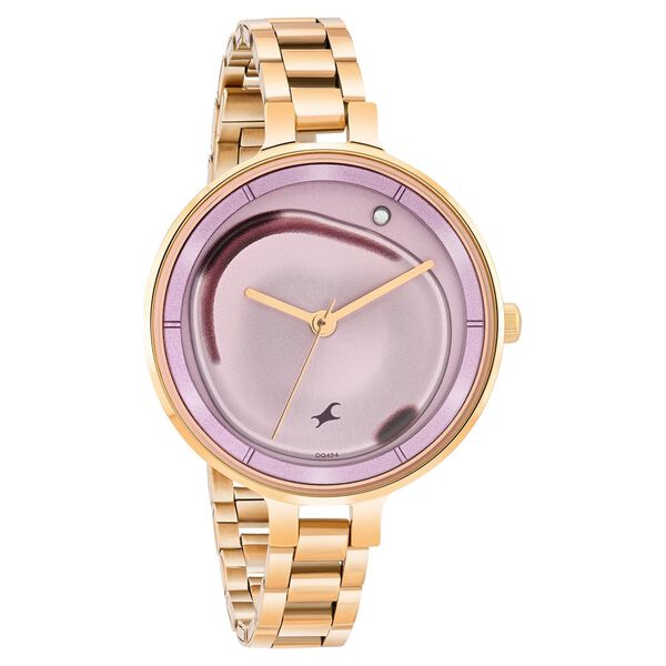 Fastrack MetaWe Quartz Analog Pink Dial Stainless Steel Strap Watch For Girls - image number 1