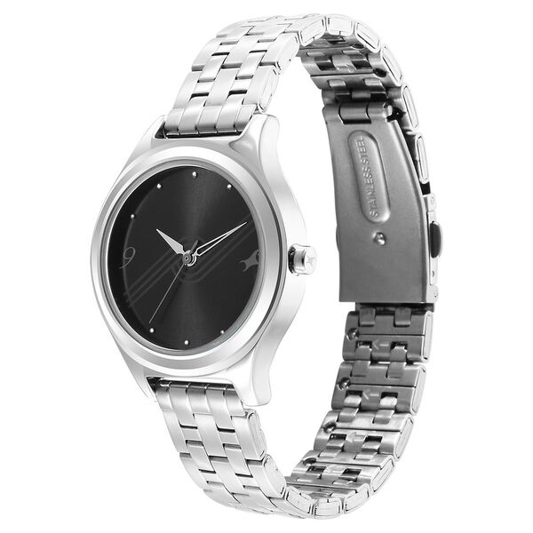 Fastrack Stunners Black Dial Metal Strap Watch for Girls - image number 2