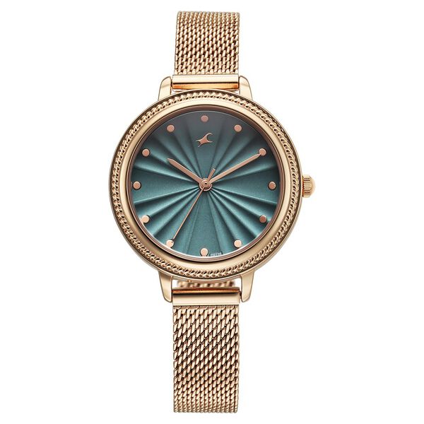 Fastrack Stunners X Quartz Analog Green Dial Stainless Steel Strap Watch For Girls - image number 0