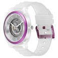 Fastrack Bare Quartz Analog Skeleton Unisex Watch With Grey Dial And Translucent Plastic Strap - image number 3