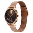 Fastrack Style Up Quartz Analog Brown Dial Rose Gold Colour Stainless Steel Strap Watch For Girls - image number 2