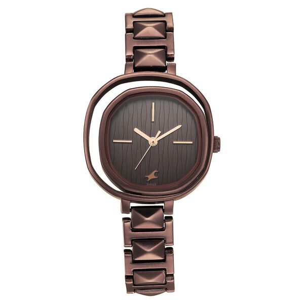 Fastrack Opulence Quartz Analog Brown Dial Metal Strap Watch for Girls - image number 2