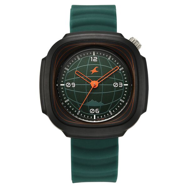 Fastrack Hype Adventure Quartz Analog Green Dial Green Silicone Strap Watch For Guys - image number 1