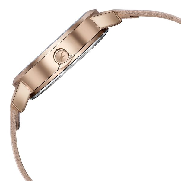 Fastrack Style Up Quartz Analog Pink Mother Of Pearl Dial Pink Leather Strap Watch For Girls - image number 3