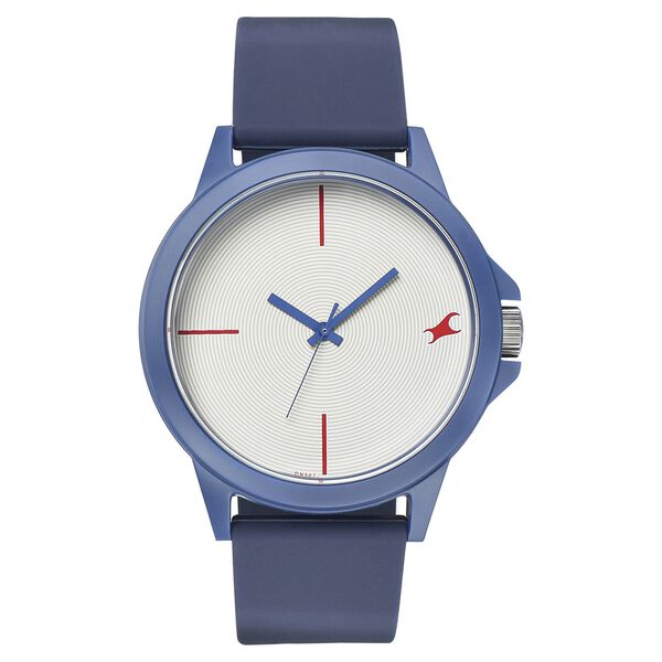 Fastrack Tees Quartz Analog White Dial Silicone Strap Unisex Watch - image number 1