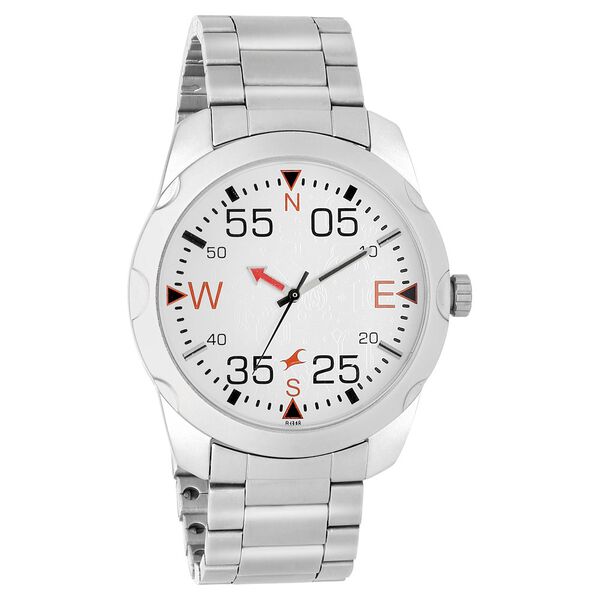 Fastrack Road Trip Quartz Analog White Dial Stainless Steel Strap Watch for Guys - image number 1