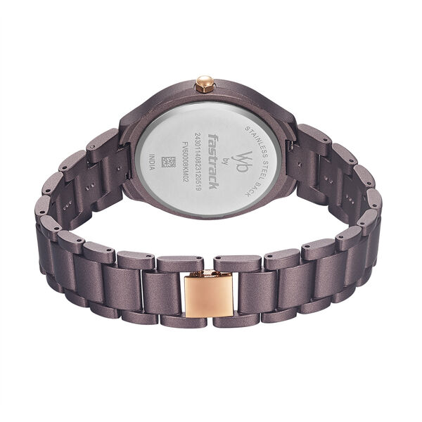 Fastrack Vyb Slayer Quartz Analog Maroon Dial Metal Strap Watch for Girls - image number 5
