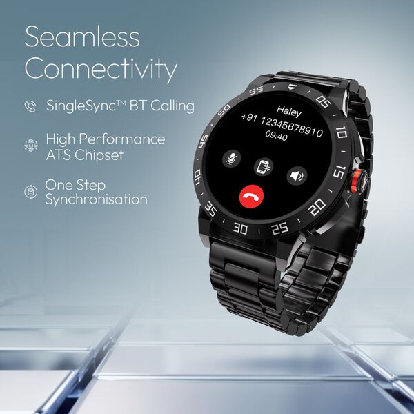 Fastrack Magnus FX3 Luxury Metal Smartwatch Premium Top Ring Design comes with High Definition 3.7 cm UltraVU Display With Black Strap - image number 3